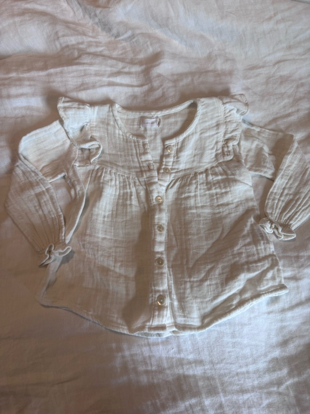 Jamie Kay Cream Ruffle Button-Front Blouse